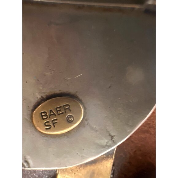 Vintage Baer SF Brooch Silver Copper Brass Ethnic Greek Keys Kinetic Brutalist - Picture 3 of 8